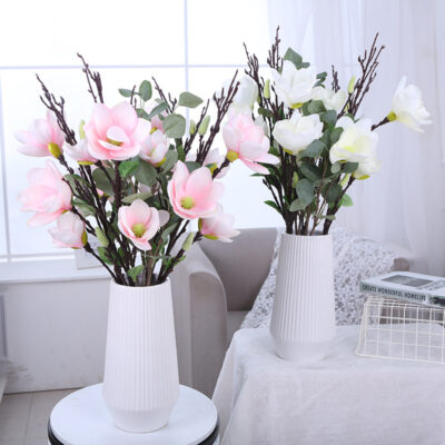 Artificial Magnolia Silk Flowers for Wedding and Home Decor