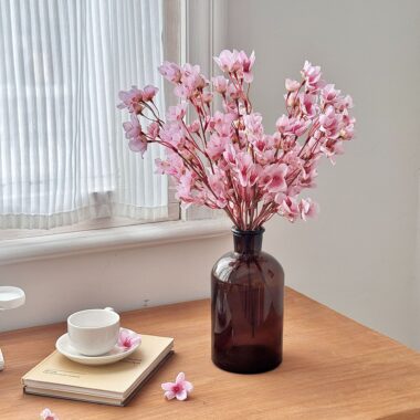 Artificial Cherry Blossom Short Branch Flowers 40cm for Home Decoration