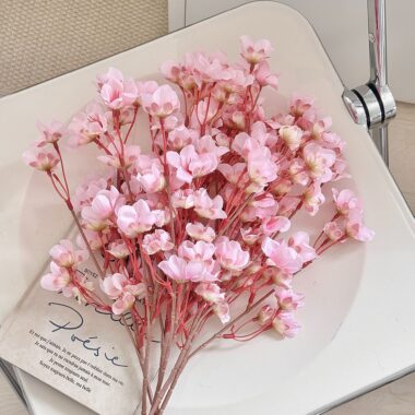 Artificial Cherry Blossom Short Branch Flowers 40cm for Home Decoration