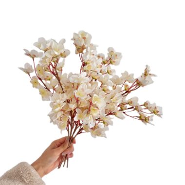 Artificial Cherry Blossom Short Branch Flowers 40cm for Home Decoration