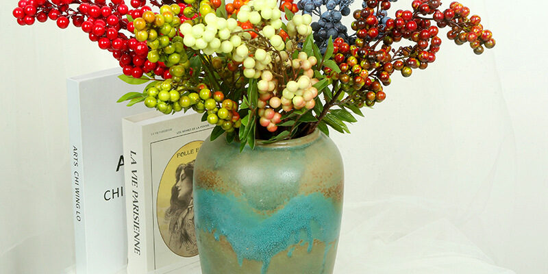 Artificial Red Berries Branch for Christmas and Vase Decoration
