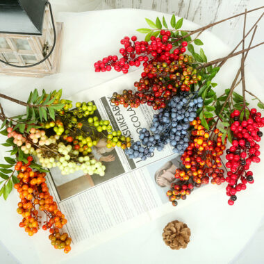  Artificial Red Berries Branch for Christmas and Vase Decoration