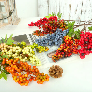  Artificial Red Berries Branch for Christmas and Vase Decoration