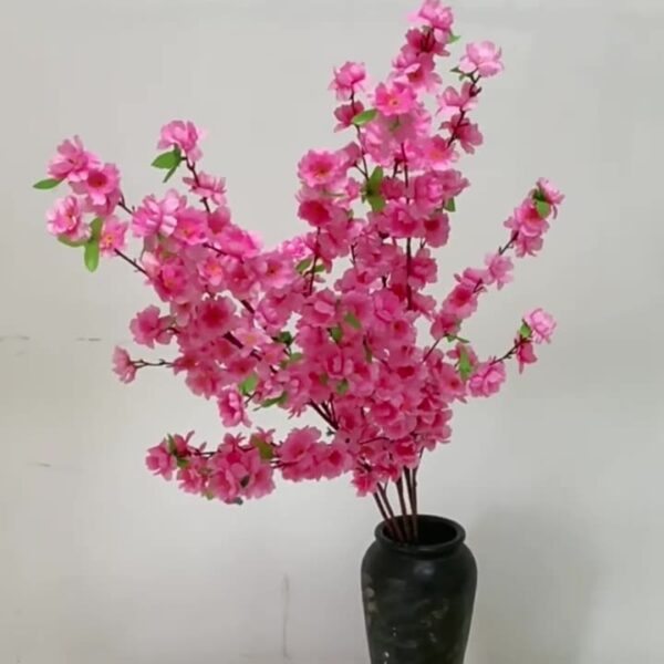 Silk Artificial Cherry Blossom Branch with 6 Forks for Wedding and Hotel Decoration