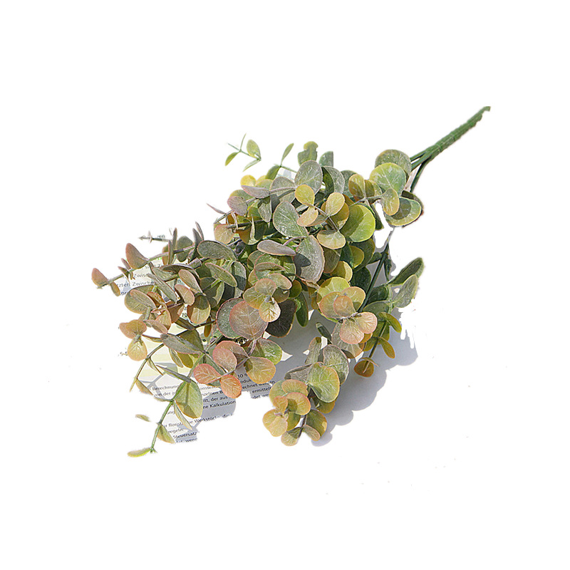 Artificial Eucalyptus Branch with 5 Forks and Money Leaves for Wedding Decor
