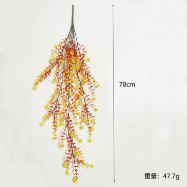 Artificial Eucalyptus Hanging Vine with Flowers for Indoor Wall Decoration 