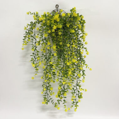 Artificial Eucalyptus Hanging Vine with Flowers for Indoor Wall Decoration