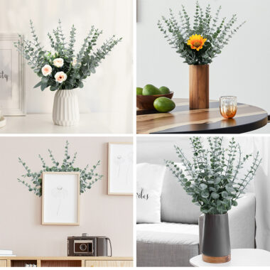 Artificial Eucalyptus Leaf Stem Green Branch for Wedding and Home Decor