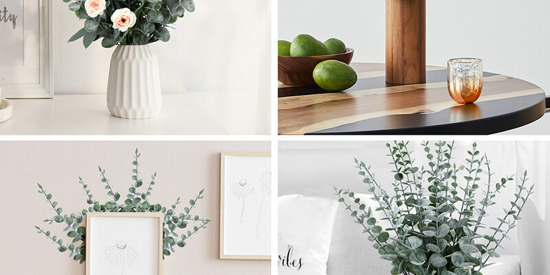 Artificial Eucalyptus Leaf Stem Green Branch for Wedding and Home Decor