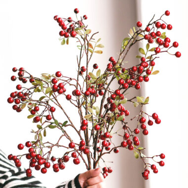 Artificial Red Fortune Berries for Table Decor and Home Ornament
