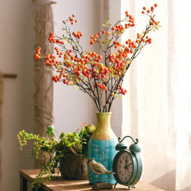 Artificial Red Fortune Berries for Table Decor and Home Ornament