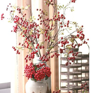 Artificial Red Fortune Berries for Table Decor and Home Ornament