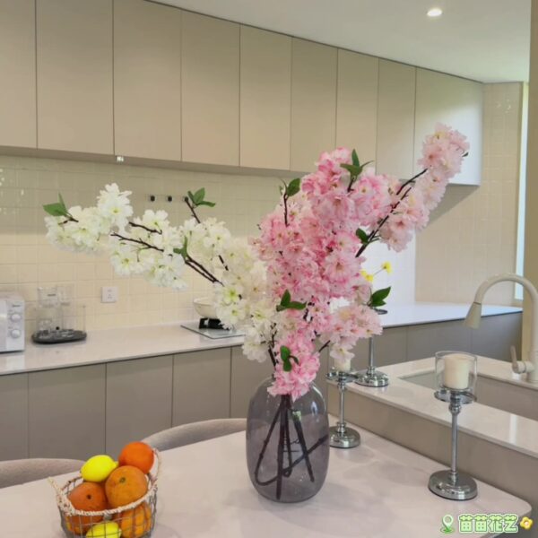 Custom Artificial Cherry Blossom Floral Wreath for Indoor Decoration