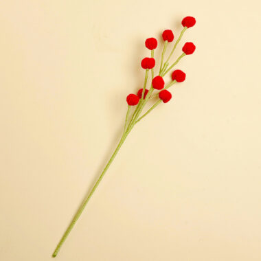 Handmade Knitted Yarn Flower Bouquet with Rose Tulip Carnation Decoration