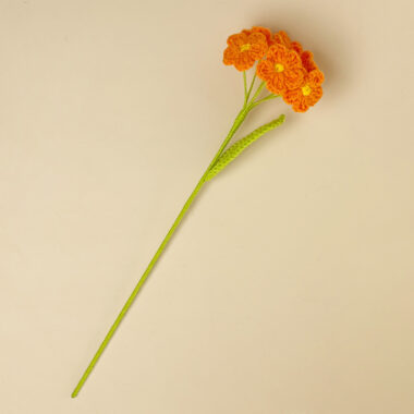 Handmade Knitted Yarn Flower Bouquet with Rose Tulip Carnation Decoration